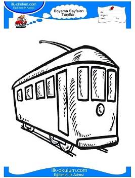 Çocuklar İçin Tramway Boyama Sayfaları 